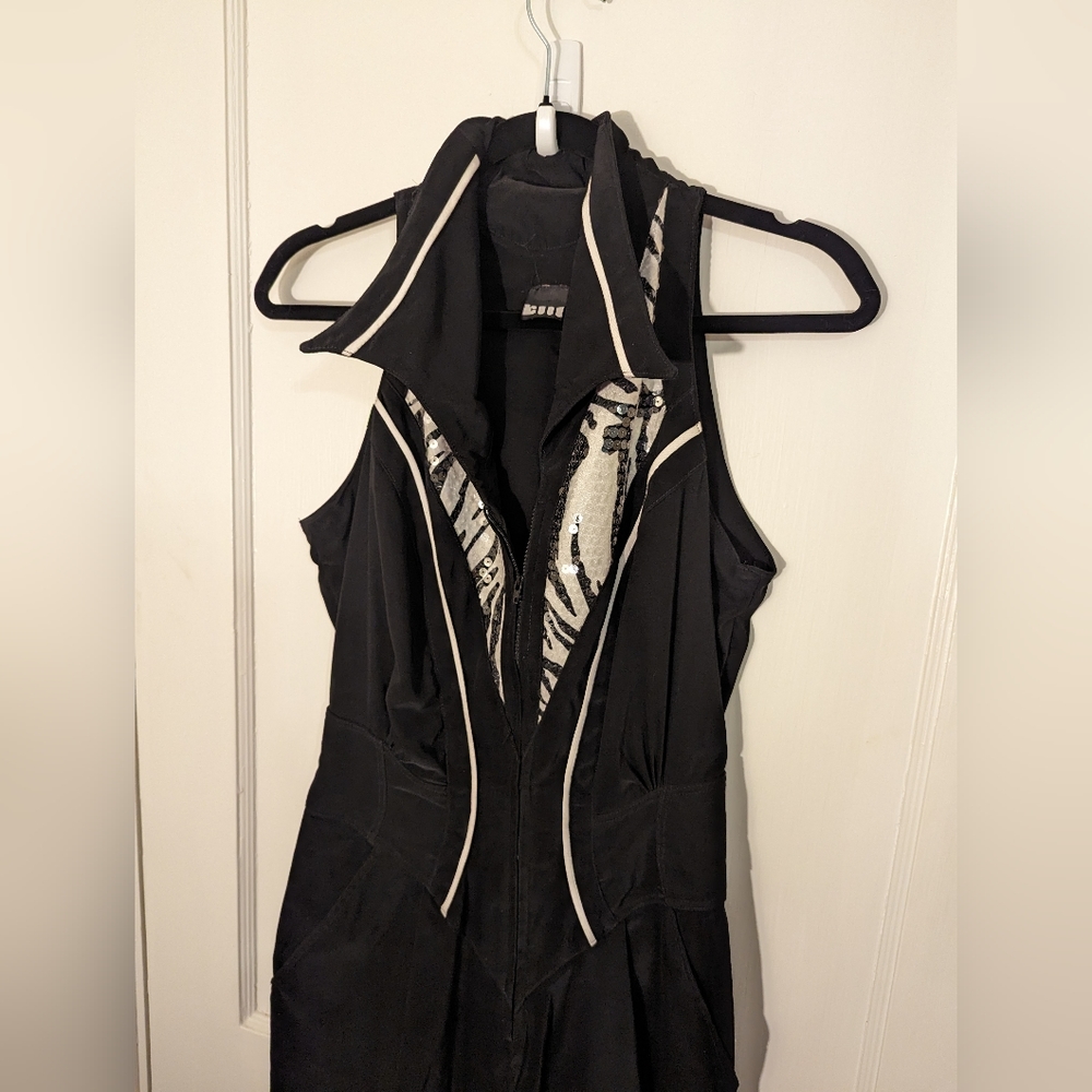 Vintage Corset top Sequin And Zebra Print jumpsuit With Fitted Waist - Picture 4 of 6
